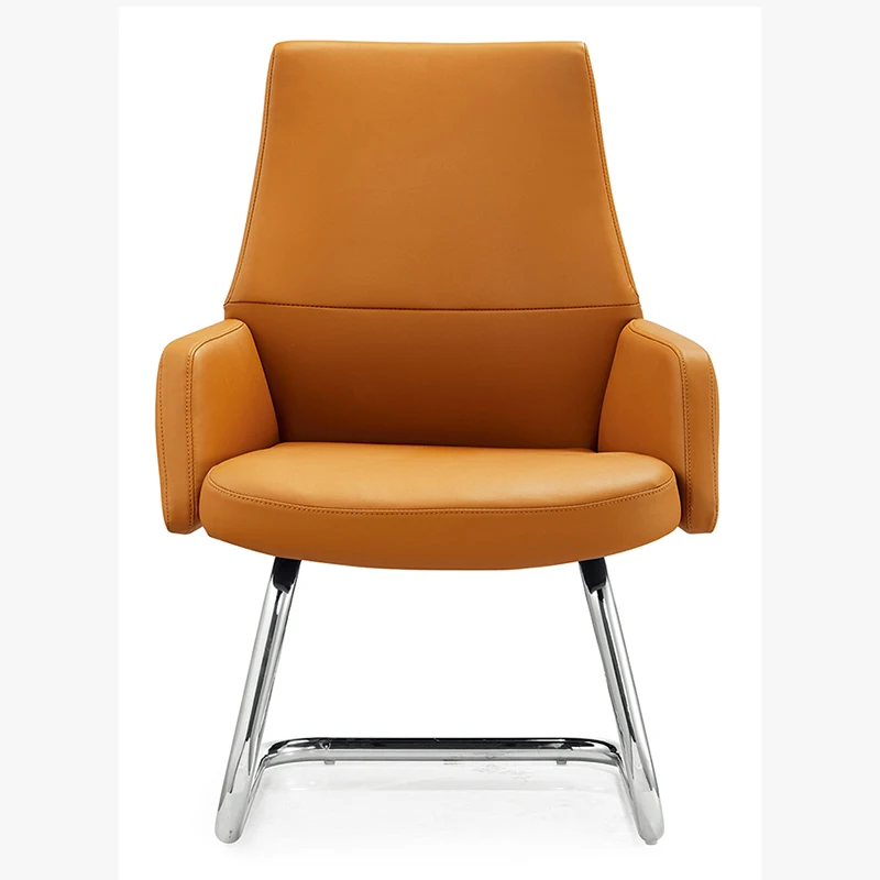 

Best Seller Waiting Room Pu Fabric Upholstered Work Chair Visitor Reception Office Chairs for Conference No Wheels