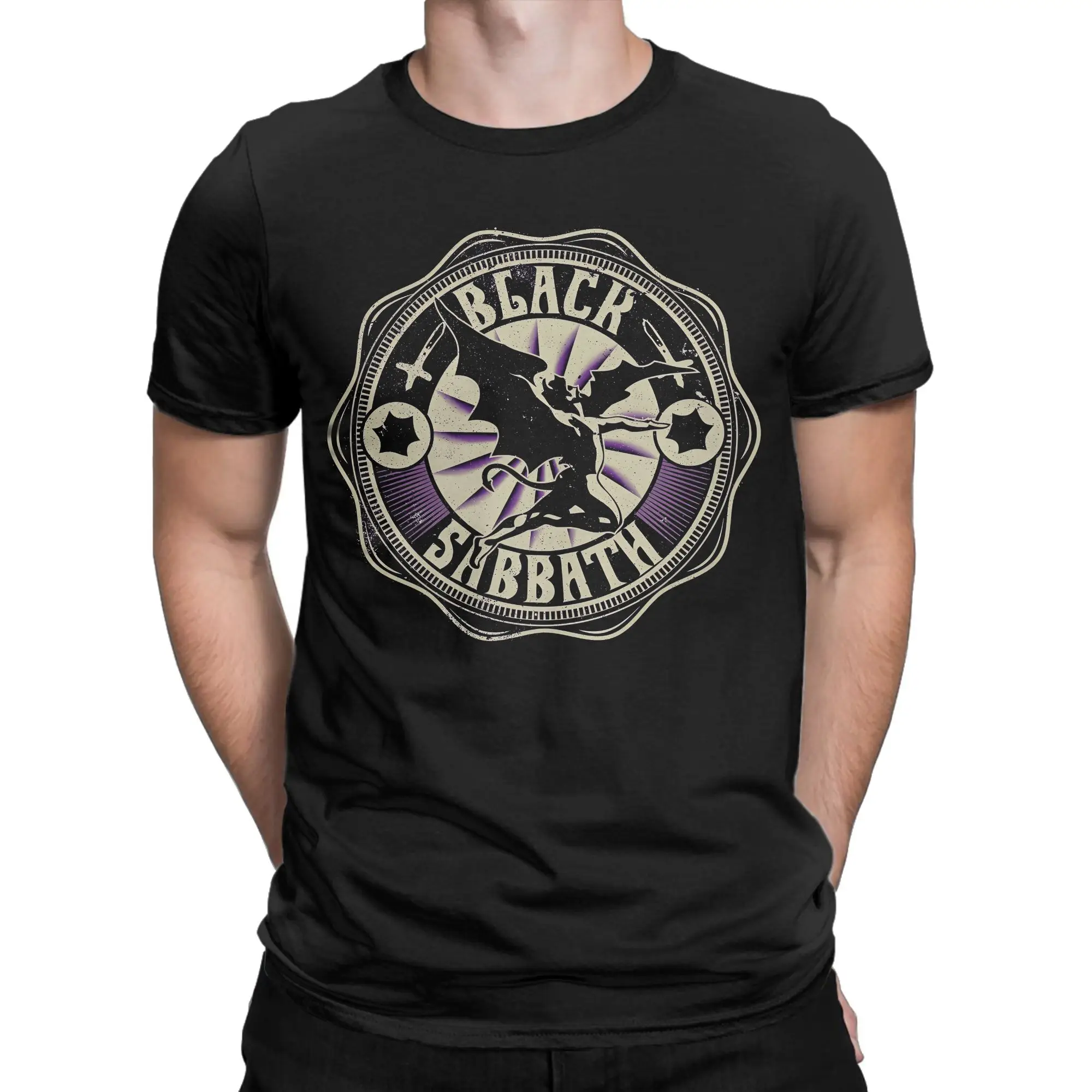 Black Sabbaths Rock Band T-Shirt Summer  100 Cotton T Shirts For Men Hip Hop Print Tee Shirt Short-Sleeved Vintage Clothes