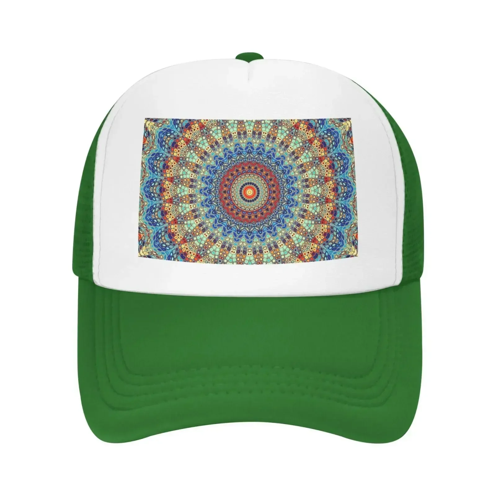 Mandala Summer Theme Mesh Baseball Cap Sun Visor Hat Womens Men Adjustable Sun Hats Sport Caps