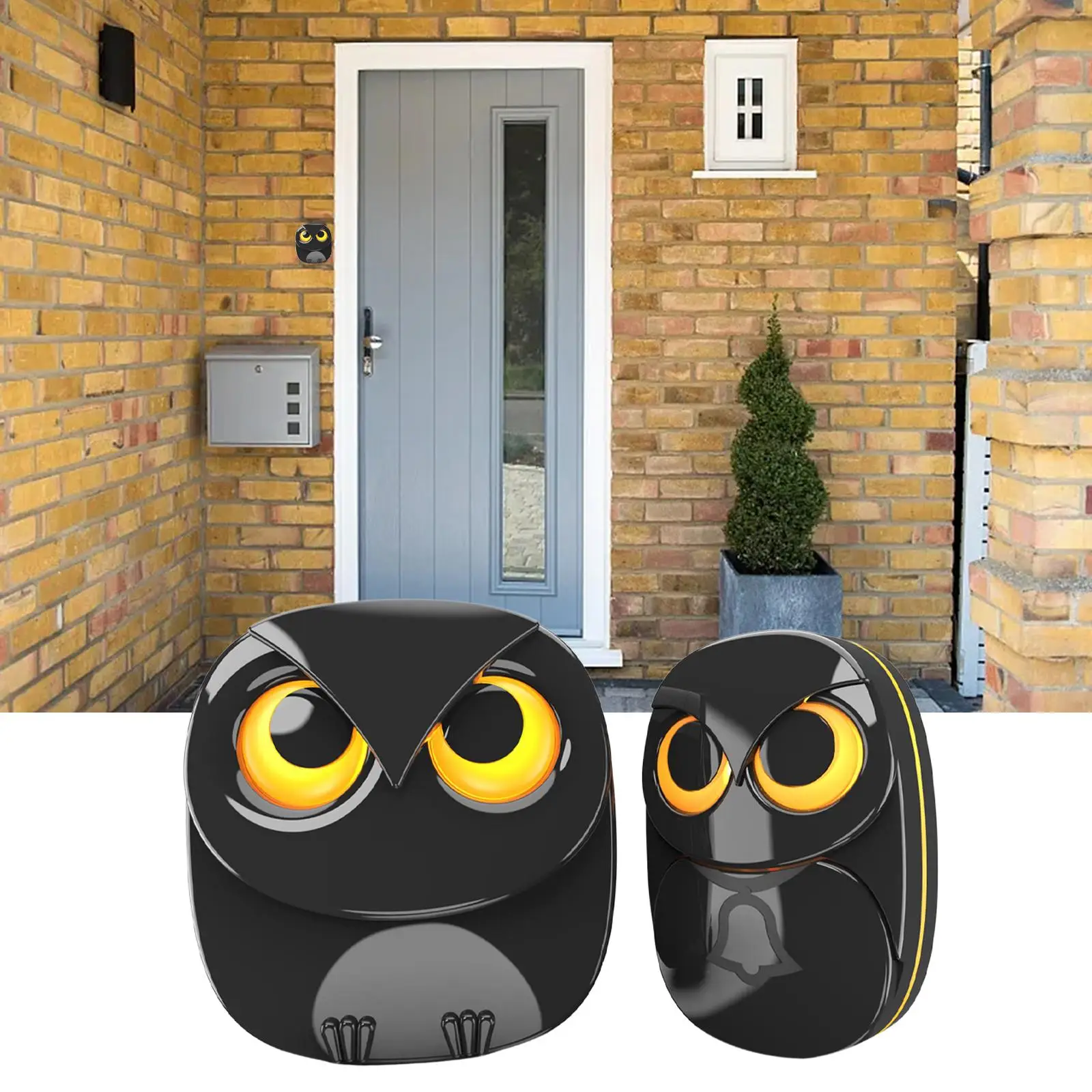 Wireless Driveway Security Alarm Creative Durable Water Resistant Easy to Use Owl Shape for Front Porch Shed AU Plug