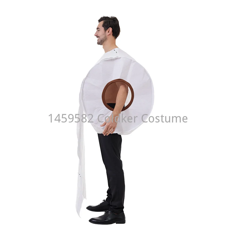 Adulto divertente rotolo di carta cacca stampa 3D abbigliamento Cosplay per Halloween Cos Party Roll carta velina toilette Costume di carnevale