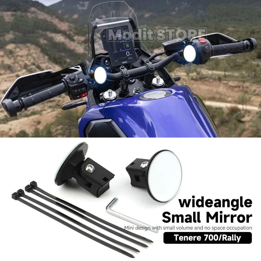 Rétroviseur pour YAMAHA Tenere 700/Rally XTZ700 MT07 MT09 Tracer 900/9/700/7/GT FZ6 XJ6, petit miroir à large vision pour guidon