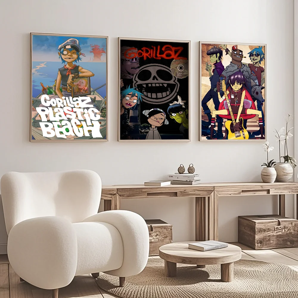 1PC Band G-Gorillaz Music Cool Poster Waterproof Wall Art Sticker