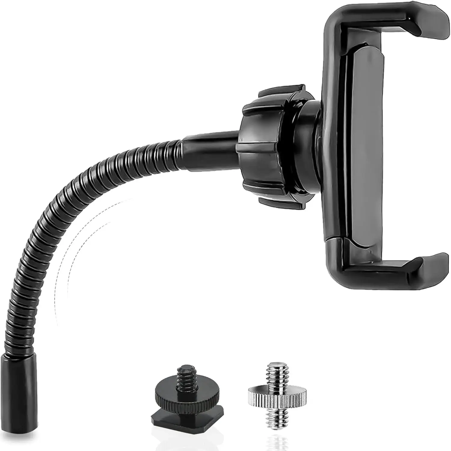 

Ring Light Phone Holder Universal Phone Holder for Ring Light with 1/4 and Hot Shoe Adapter, Flexible Phone Mount for RingLight