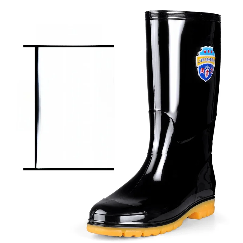 Extra Large Men's Rain Boots Mid-Calf High-Calf Fatty Summer Bucket Boots Wear-Resistant Thick Bottom Rubber Shoes