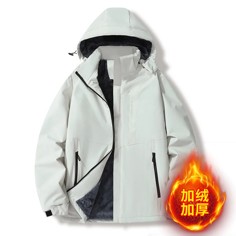 

Hiking Jackets for Men, Windproof Waterproof with Hood, Male Clothes, Thicken Warm Trekking Coats, Plus Size, L-8XL