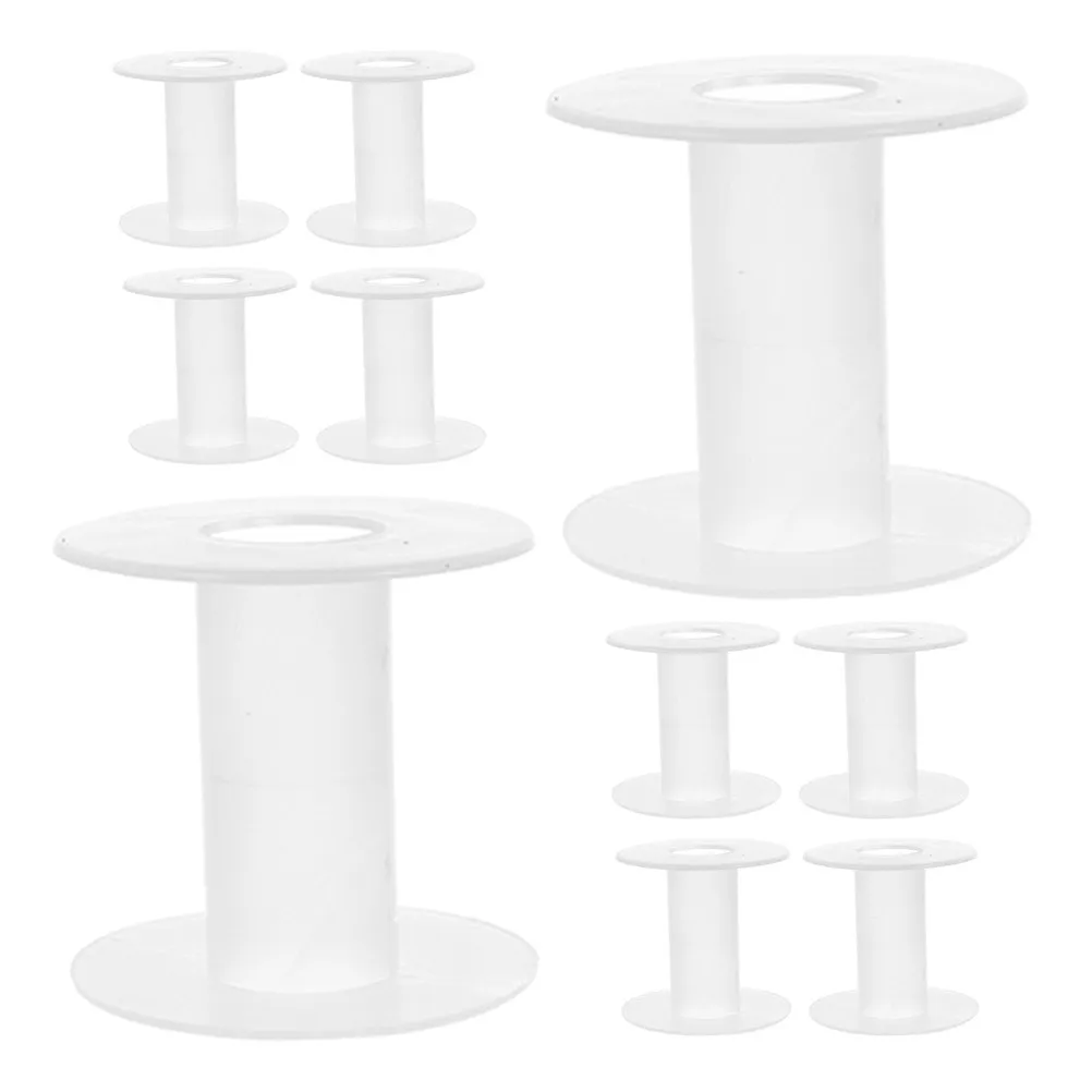 Plastic string spools for professional makers to keep thread organized, 15 transparent ABS spools 5.6x5.6x5.5cm