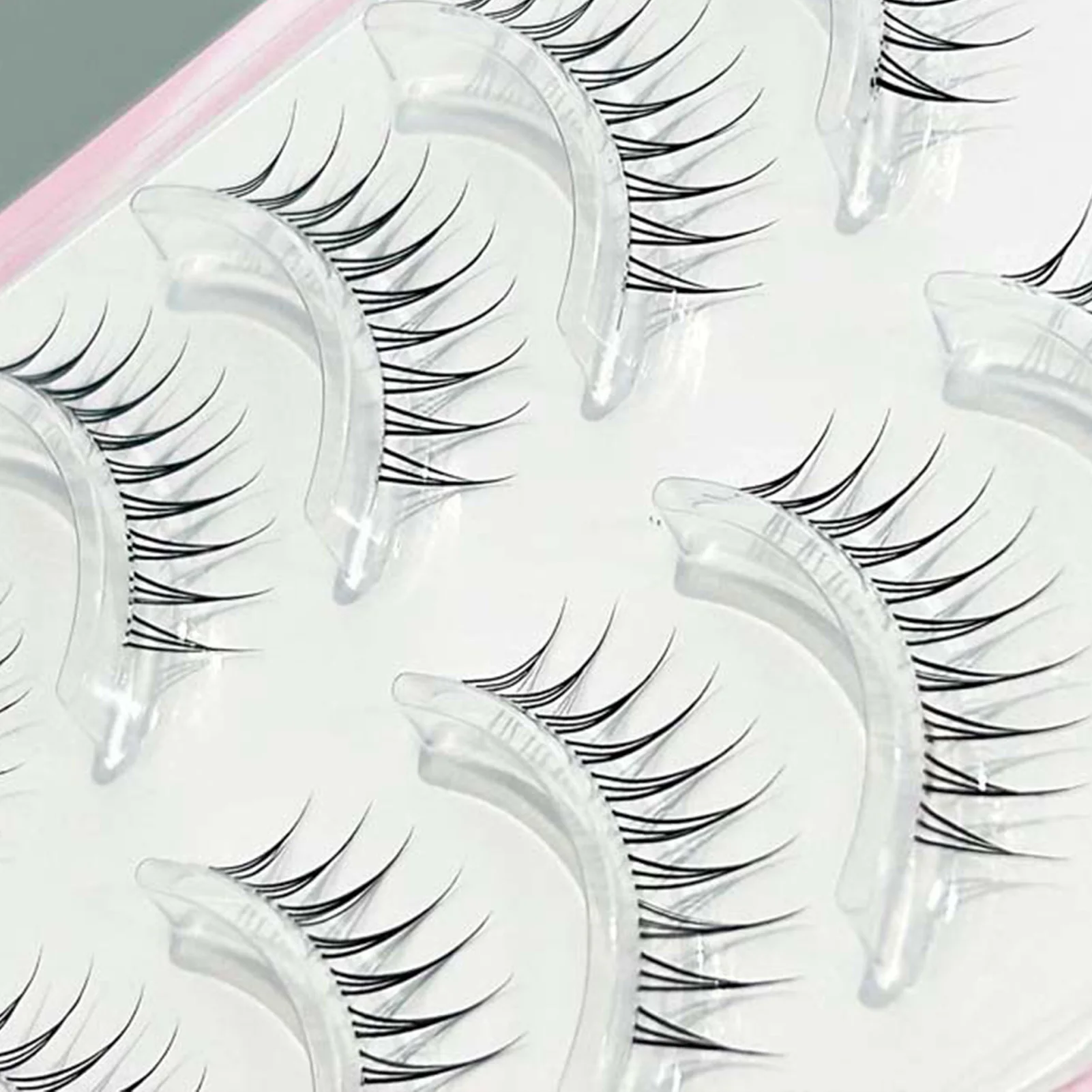 رموش صناعية على الطراز الكوري شرائط شفافة خفيفة الوزن ذات مظهر طبيعي رموش فردية للنساء مكياج K-Pop #4