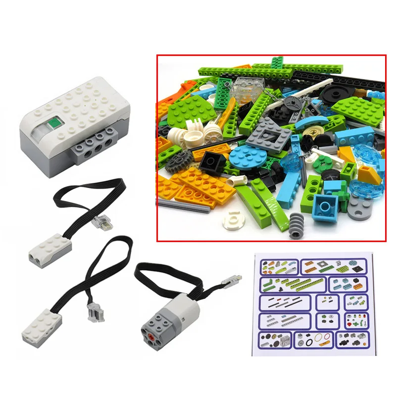 

STEM Educational 280PCS Electronic Bricks Robot Building Kit Programmable with Hub Motor Compatible WeDo 2 0 for Kids Learning