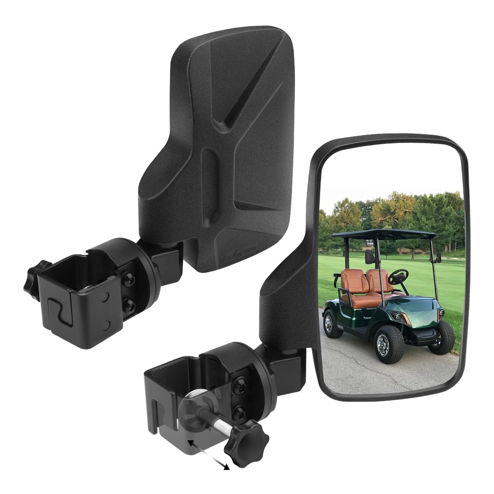 

Universal Golf Cart Side Mirrors for EZGO RXV Club Car Rearview Mirror for Yamaha 1.0-1.25 Inch Square Tube Mirror