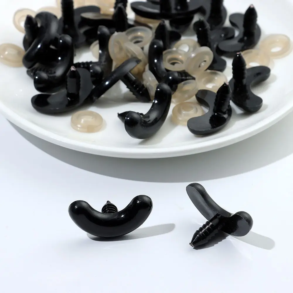 20pcs 17/24/30mm Black Plastic Safety Thread Eyes Crafts Bear Animal DIY Dolls Puppet Nose Accessories Stuffed Toys Parts