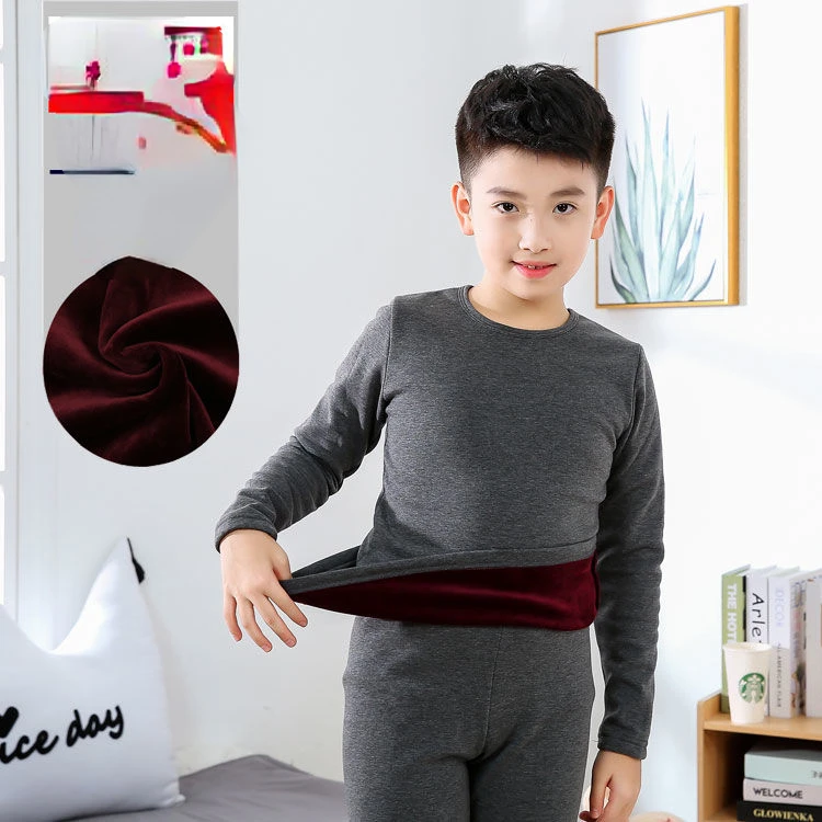 

2023 Thermal Underwear Children Long Johns Sets Seamless Underwear for Boys Girls Homewear Autumn Winter Soild Kids Clothes Z100