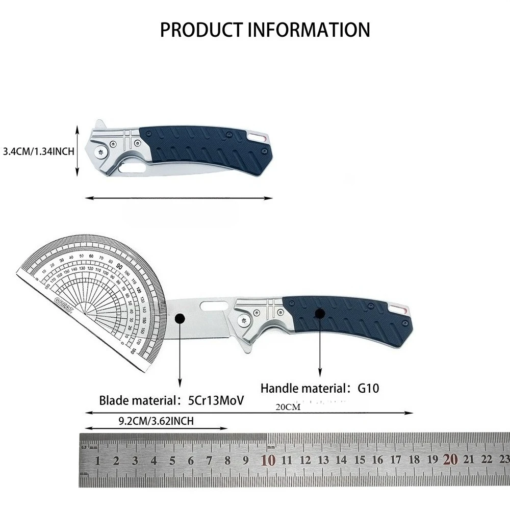 سكين متعدد الأغراض قابل للطي للاستخدام الخارجي بمقبض أسود للصيد والبقاء والتخييم والشواء والمشي لمسافات طويلة الترفيهية والمعدات للاستخدام اليومي #6