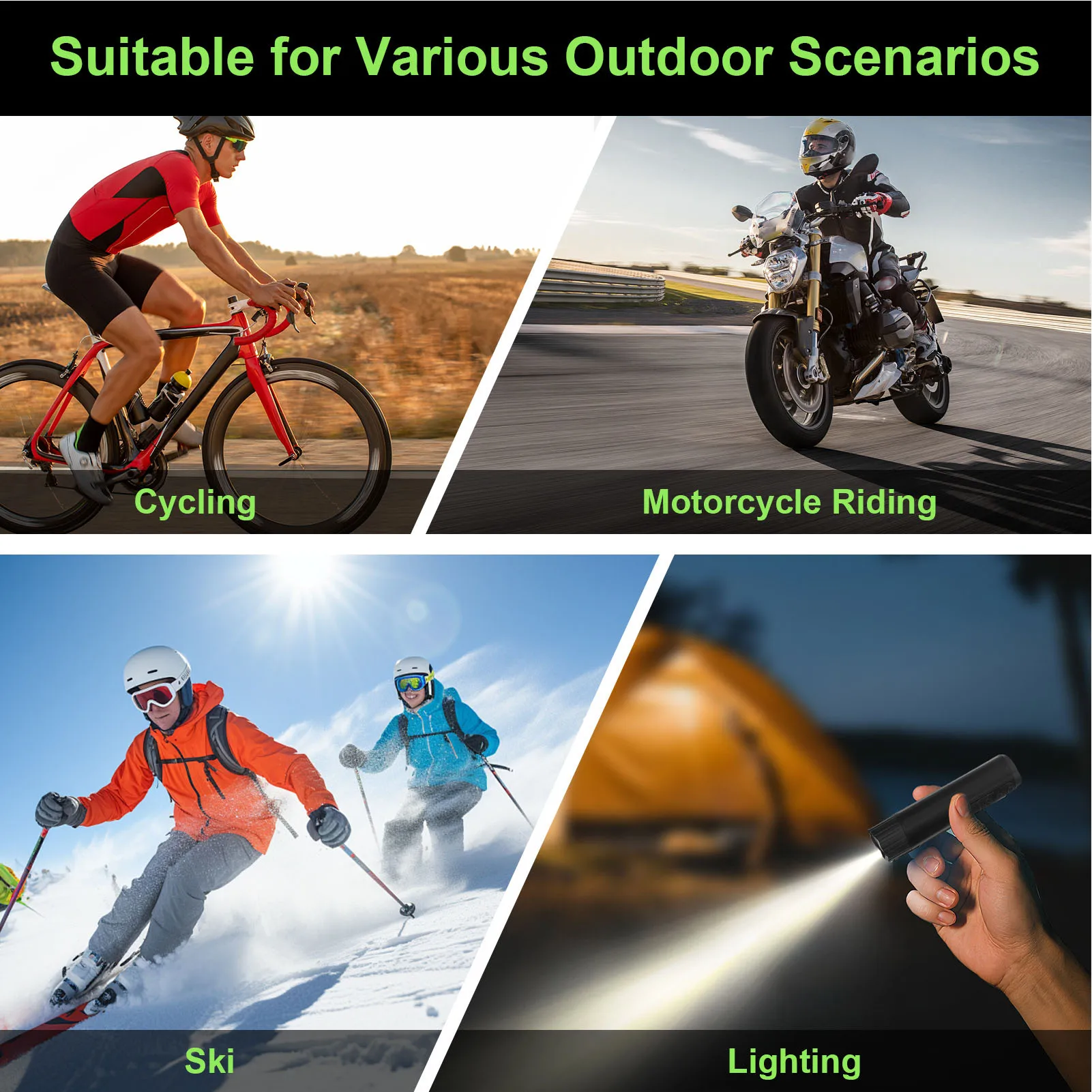 خوذة رياضية كاميرا مقاومة للماء 140 °   زاوية واسعة APP خوذة مسجل فيديو 4K ملء الضوء المضادة للاهتزاز للدراجات النارية