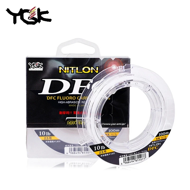 Japan Imported YGK 100M 100% Super Strong True DFC Fluorocarbon Fishing Line Carbon Line Front Wireway Transparent Monofilament