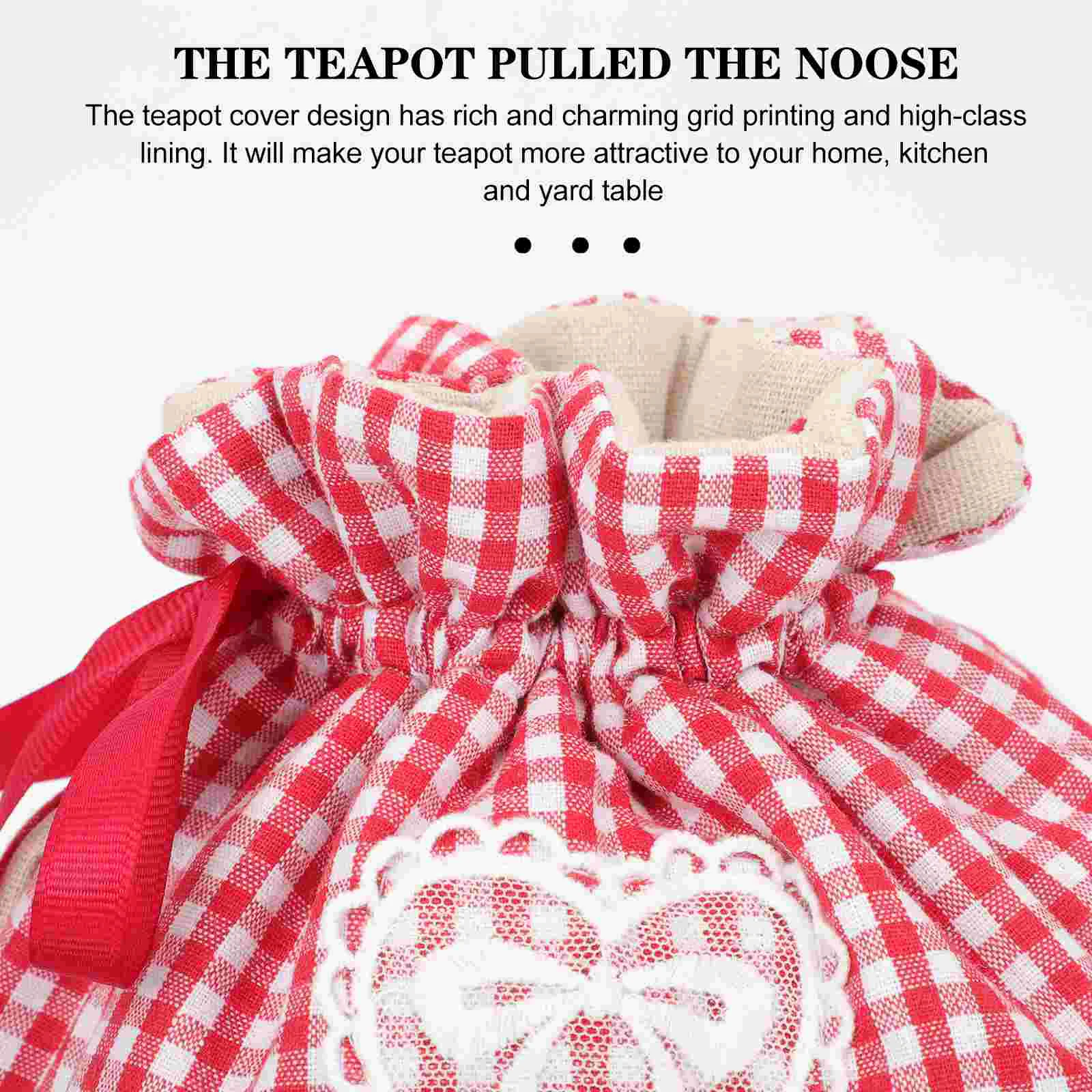 Teapot Dust Cover Water Kettle Outdoor Sleeve Drawstring Warmer for Home Household Bottle Cotton Insulated Portable