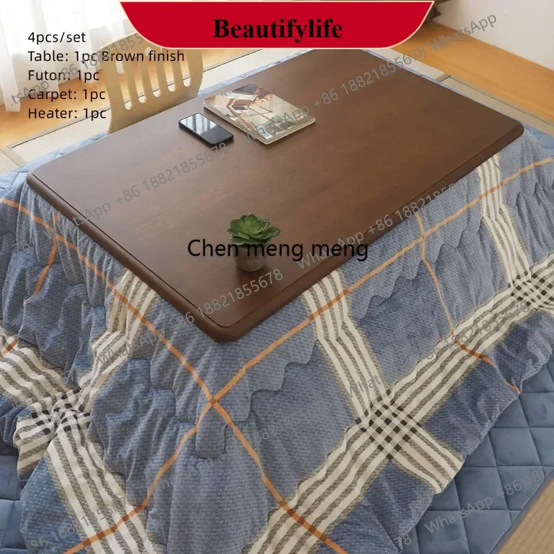 EE182 4pcs/set Kotatsu Table Futon Carpet Heater Japanese-Style Stove Futon Winter Heating Table Hanging Heater with Comforter