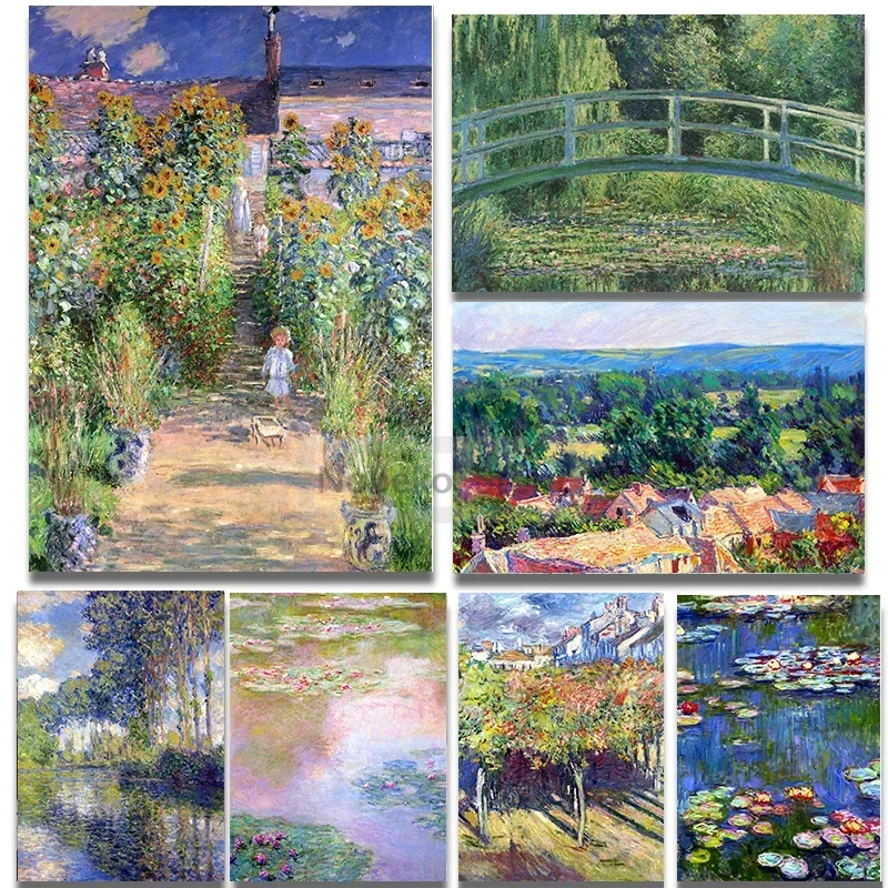 Famous Artist Impressionist Claude Monet Romantic Artwork Poster and Prints Canvas Painting Wall Art Pictures Home Room Decor