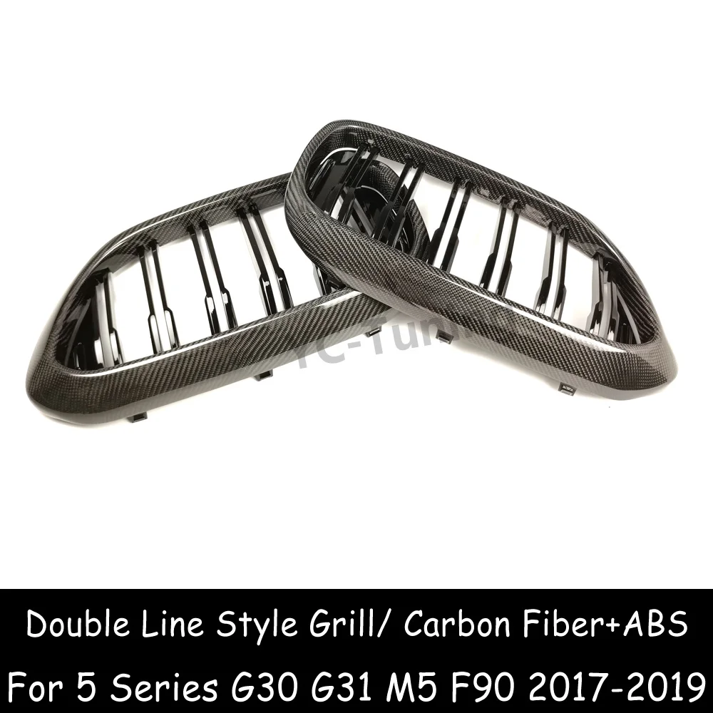 M5 F90 Carbon Fiber +ABS Front Bumper Grille For BMW 5 Series G30 G31 & M5 F90 Pre-Lci 520i 530i 540i M550i M550d 2017-2019