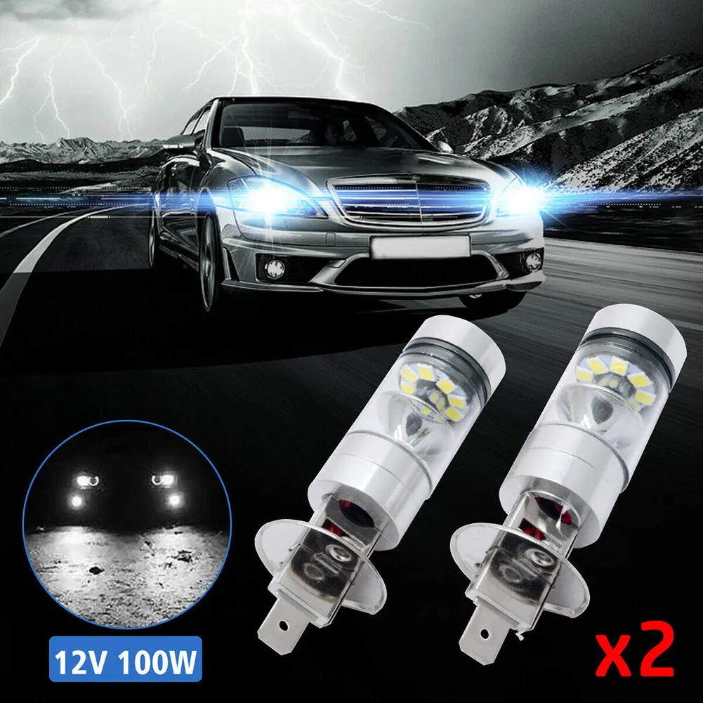 Brand New High Quality Hot Sale H1 100W Bulbs White 85*24 (mm) Car H1 Headlight LED Lights Super Bright 100W 2pCS