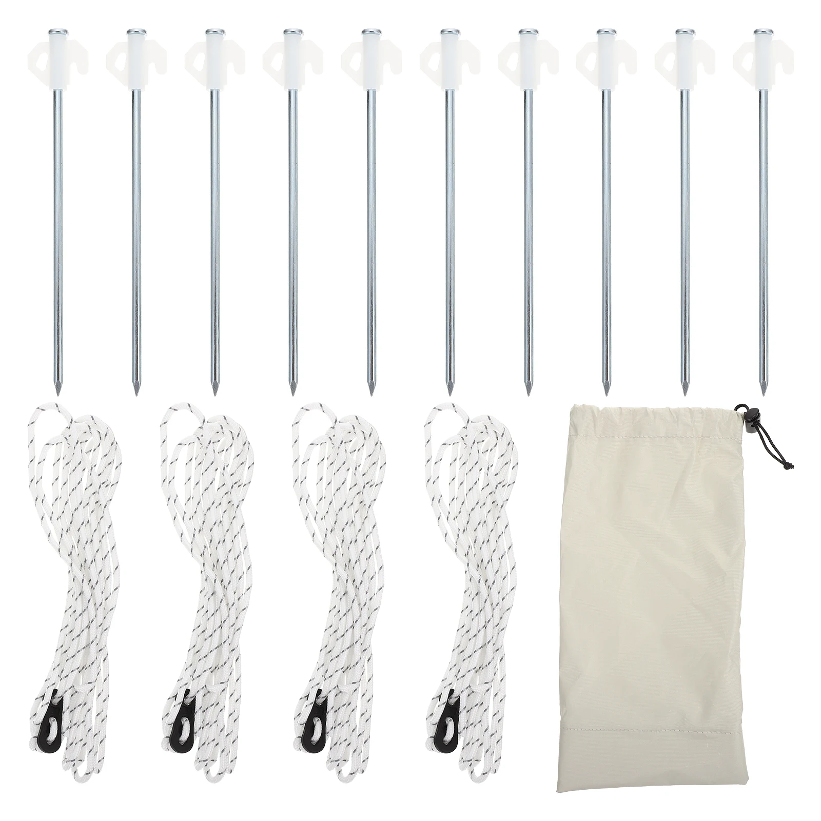 

1 set Reflective Windproof Tent Rope Set Heavy Duty Nylon Camping Stakes Adjustable Ropes Outdoor Travel Safe Assurance