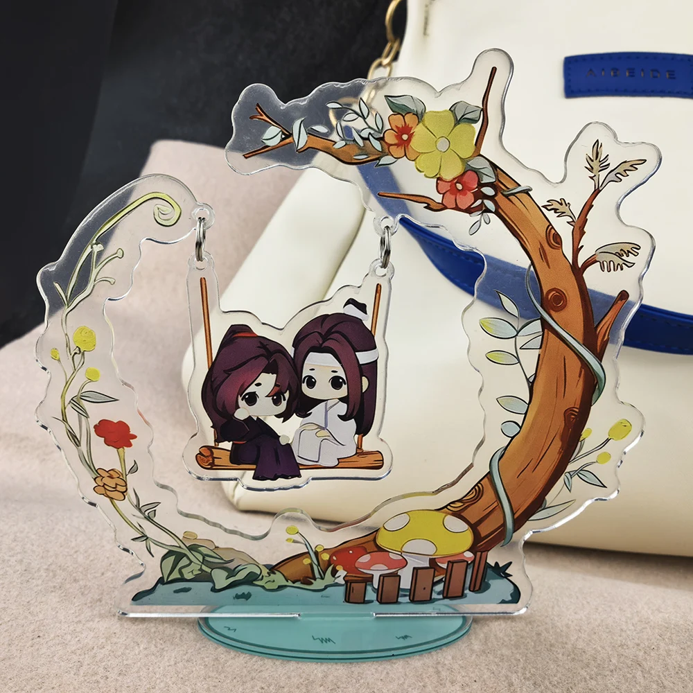 Q Version Swing Acrylic Standee MDZS Wei Wuxian Lan Wangji Tree Frame Design Anime Peripheral Tabletop Display Ornament Gift