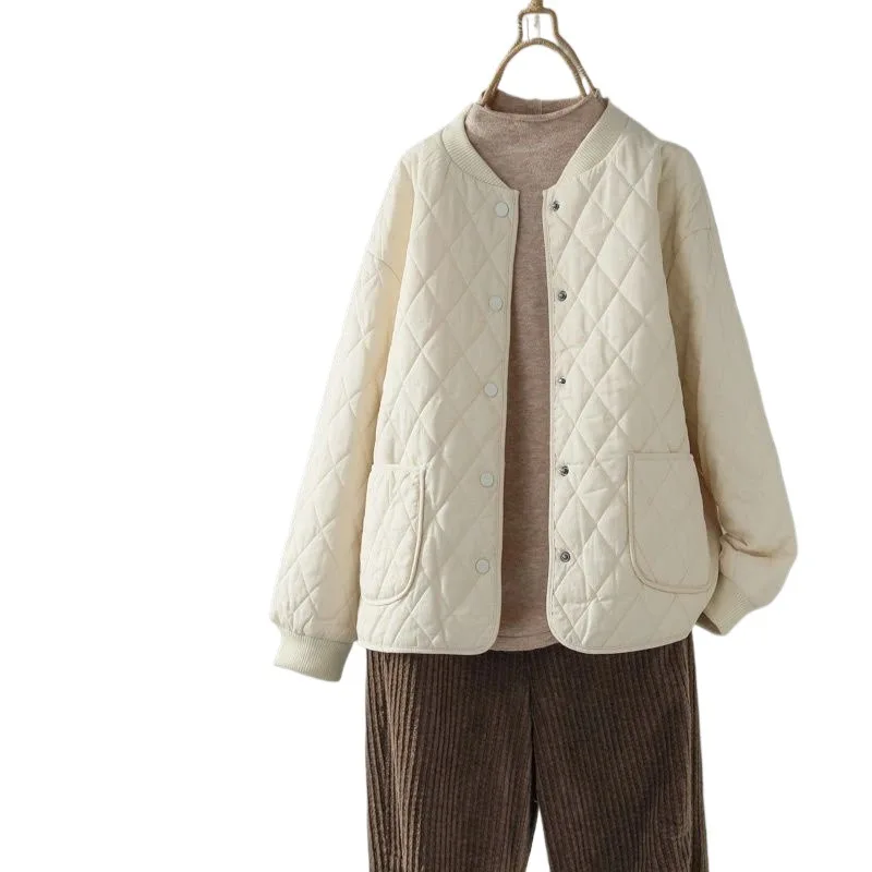 معطف مبطن 2025 للنساء، سترة منتفخة قصيرة، خفيفة الوزن وكبيرة الحجم