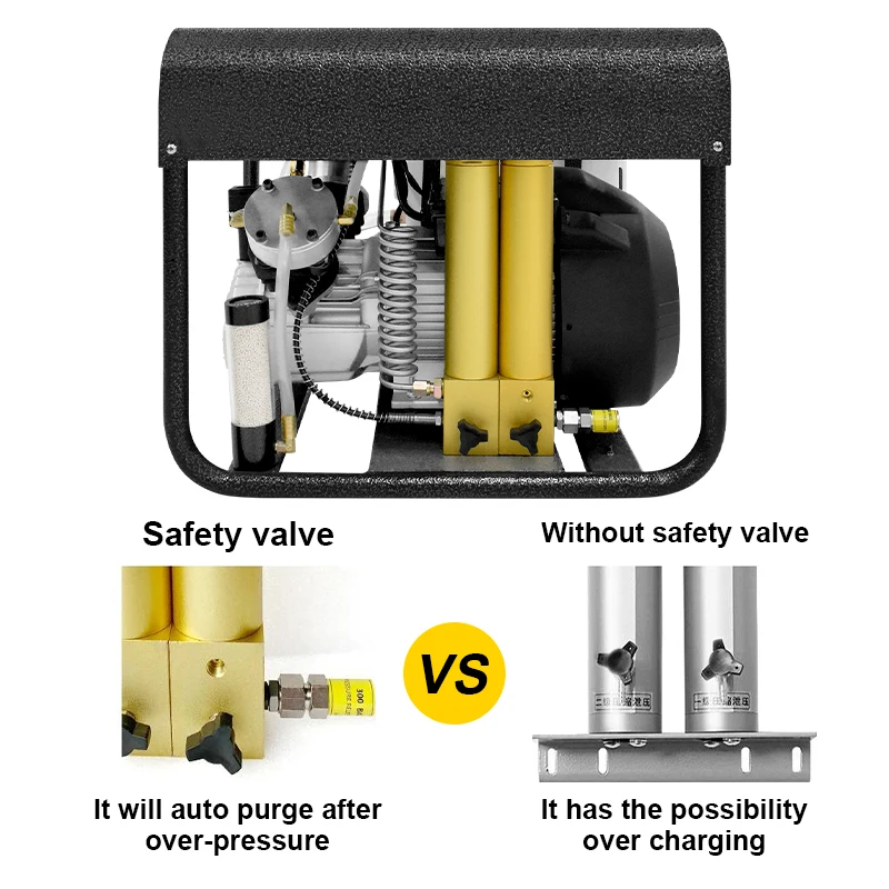Imagem -04 - Tuxing-pcp Compressor de ar para Rifle de Mergulho Alta Pressão Auto Stop Filtro de Refrigeração de Água Embutido 300bar 4500psi