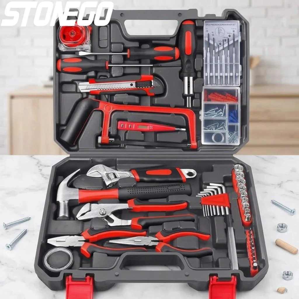 

108pcs Multi Tool Kit with Screwdrivers Hammers Wrenches Pliers Essential Hand Tools for Home Repair Maintenance