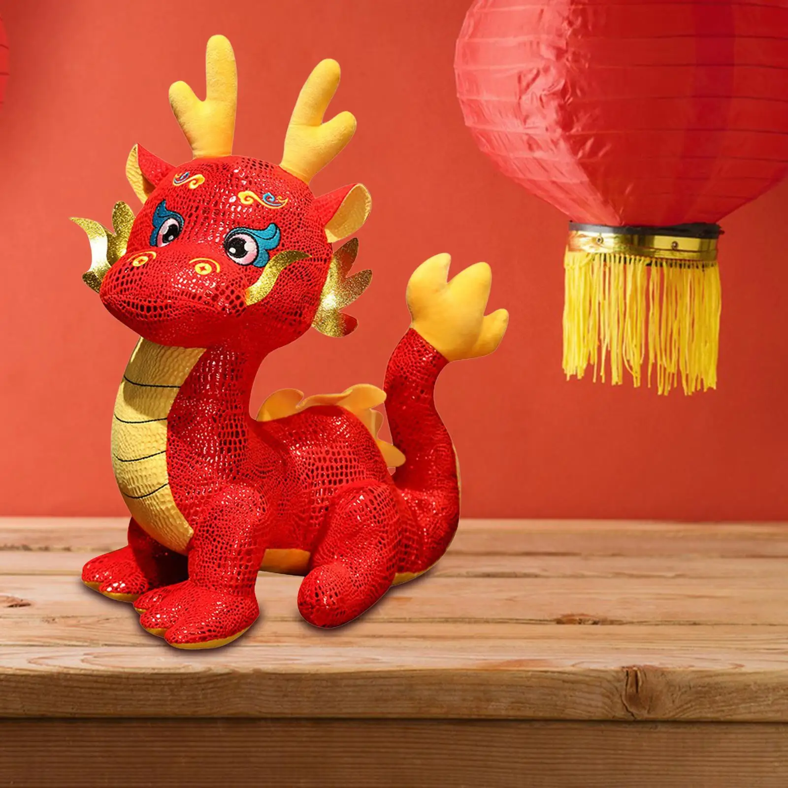 Chinese Dragon Plush Toy Stuffed Animal Doll for Party Table Spring Festival