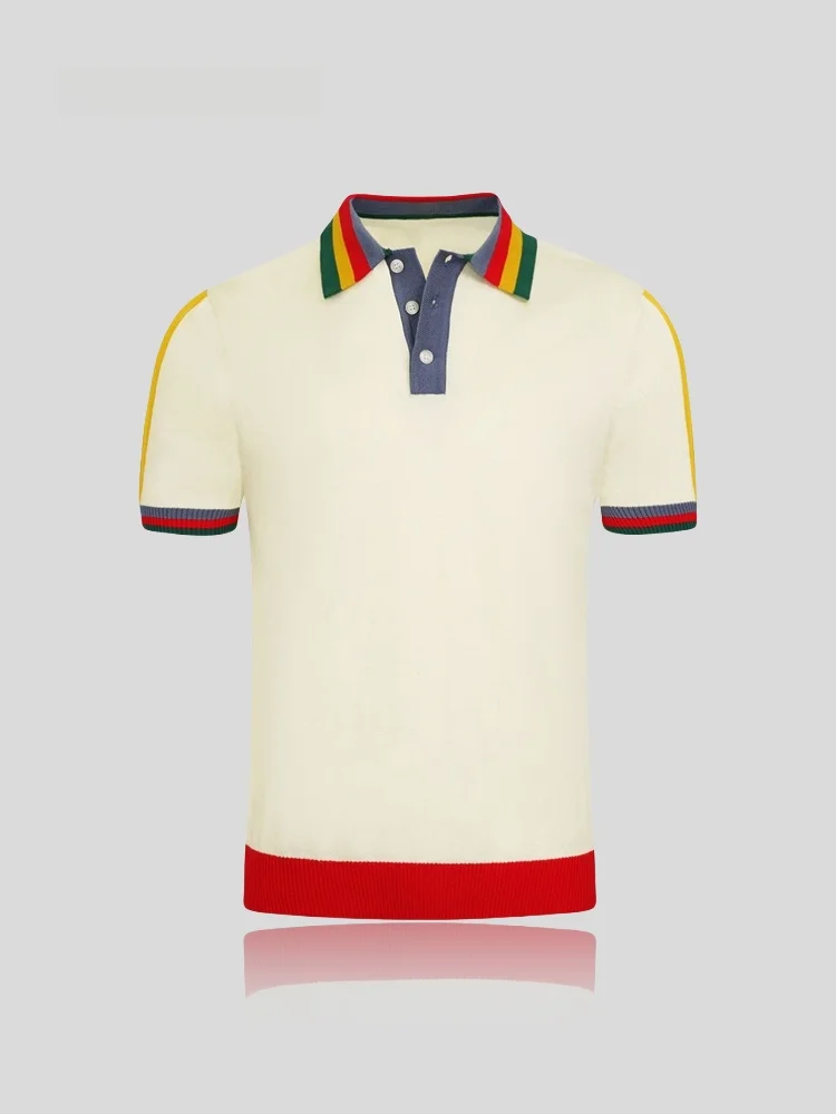 

Casual Men's Short Sleeve T-Shirt Fashion Color Block Shirt Summer 2024 New Arrival High End Leisure Fashionable Clothing
