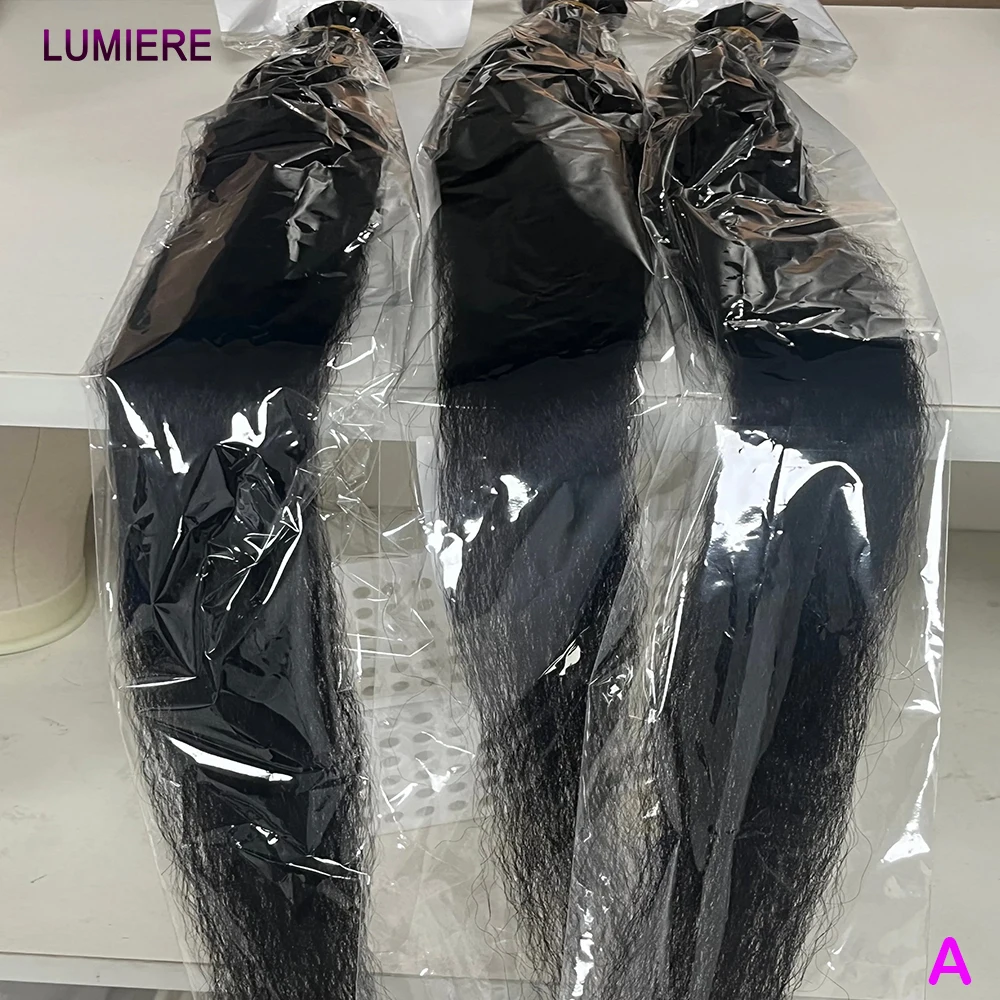 

30-дюймовые прямые 3/4 пучки бразильских 100% необработанных необработанных человеческих волос волнистые двойные утки пучки волос плетение наращивания