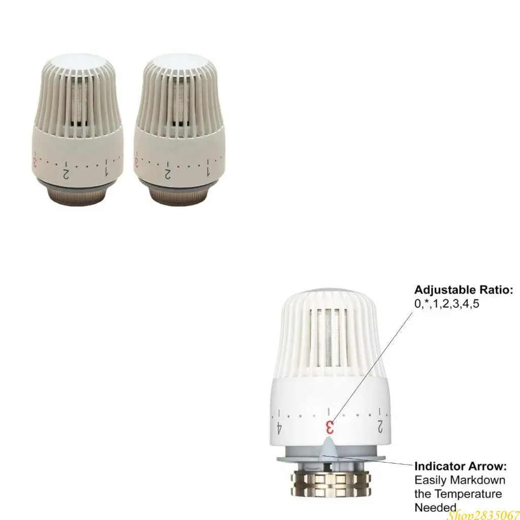 

2pcs Radiator Thermostat Valves Head Only Radiator Temperature Control Knob Replacement Thermostatic Radiator Valves 831F