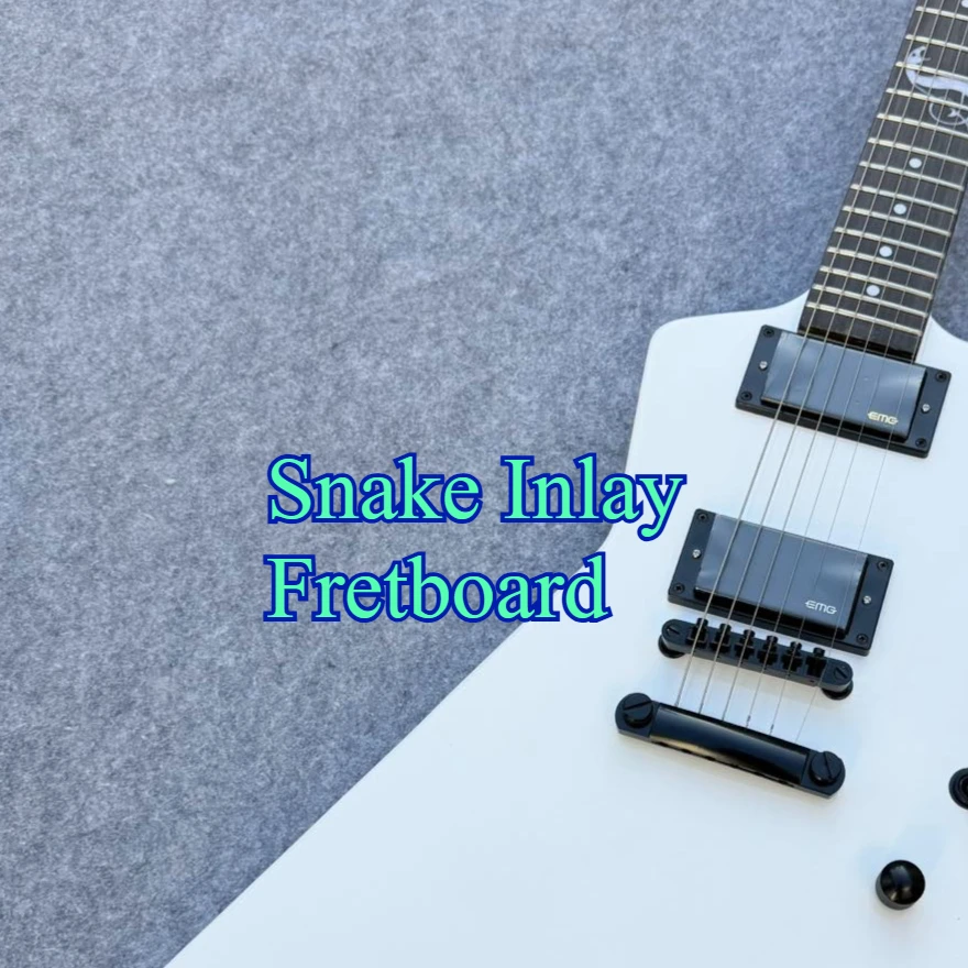 Solid‑White E‑Style Electric Guitar, HH Humbucker Pickups, Mahogany Body, Heavy‑Metal Rock Performance Guitar Free Shipping
