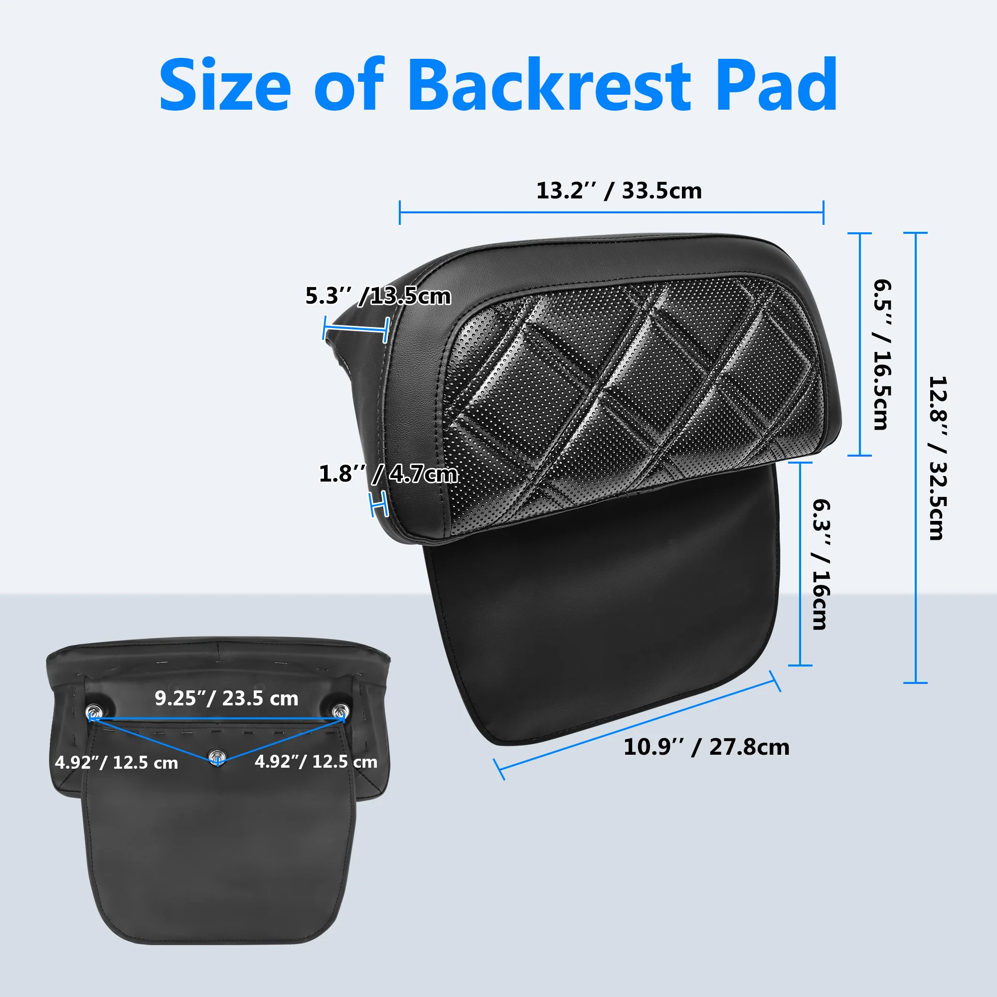 The Low-Profile Upgrade: Chopped Passenger Backrest Pad for Harley | Enhanced Style & Support for Road King & Street Glide