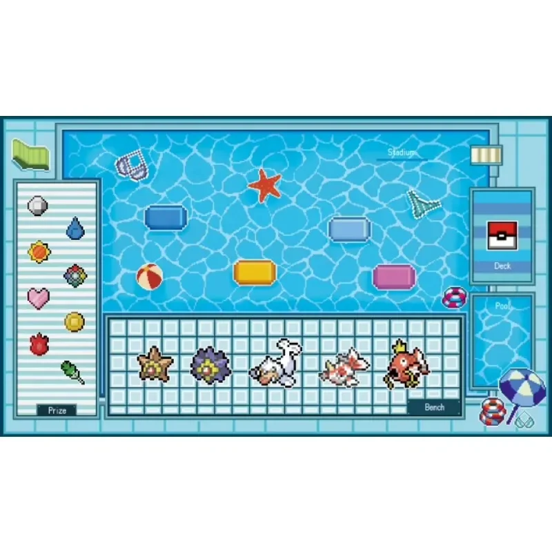 Pokemon PTCG Pixel Style Playmat Cerulean Gym Celadon Gym Single Table Mat Battle Pad Classics Anime Collection Cards Toy Gift