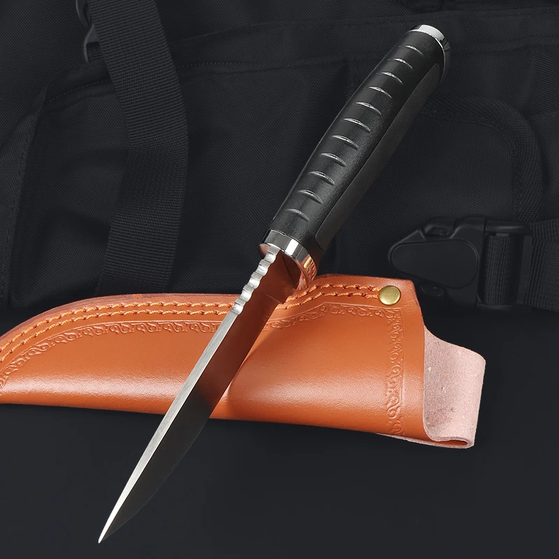 أداة جديدة ذات شفرات ثابتة لعام 2025: مقبض معزز من الألياف الزجاجية + مقبض فولاذي للتخييم في الهواء الطلق أداة إنقاذ تكتيكية