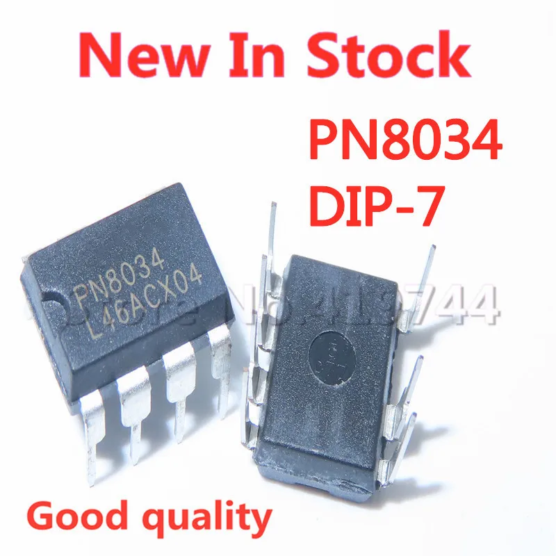 5PCS/LOT PN8034A PN8034 DIP-7 Non-isolated high-efficiency AC-DC conversion charging control chip IC In Stock New Original