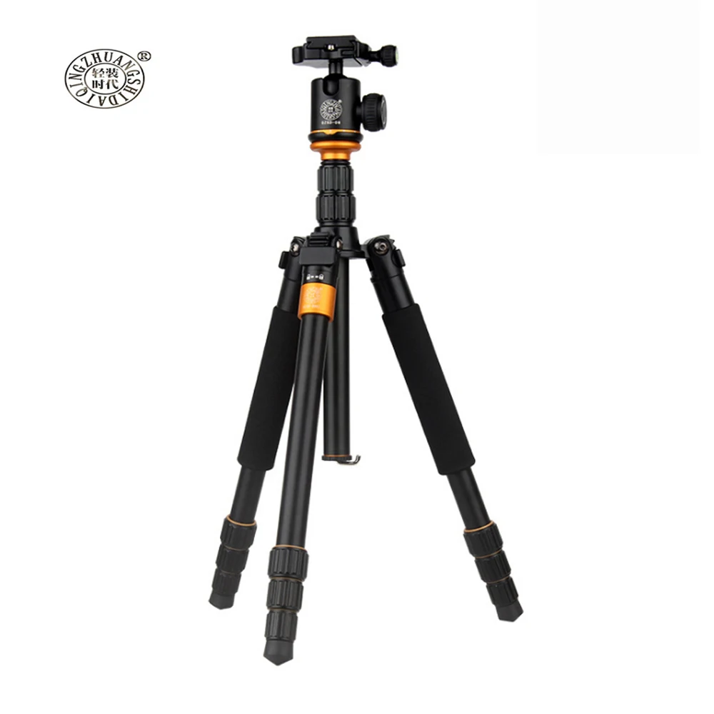QZSD Q999S ถ่ายภาพระดับมืออาชีพอลูมิเนียมคุณภาพสูงชุดขาตั้งกล้องพับ Monopod Ball Head สำหรับเดินทางกล้อง DSLR