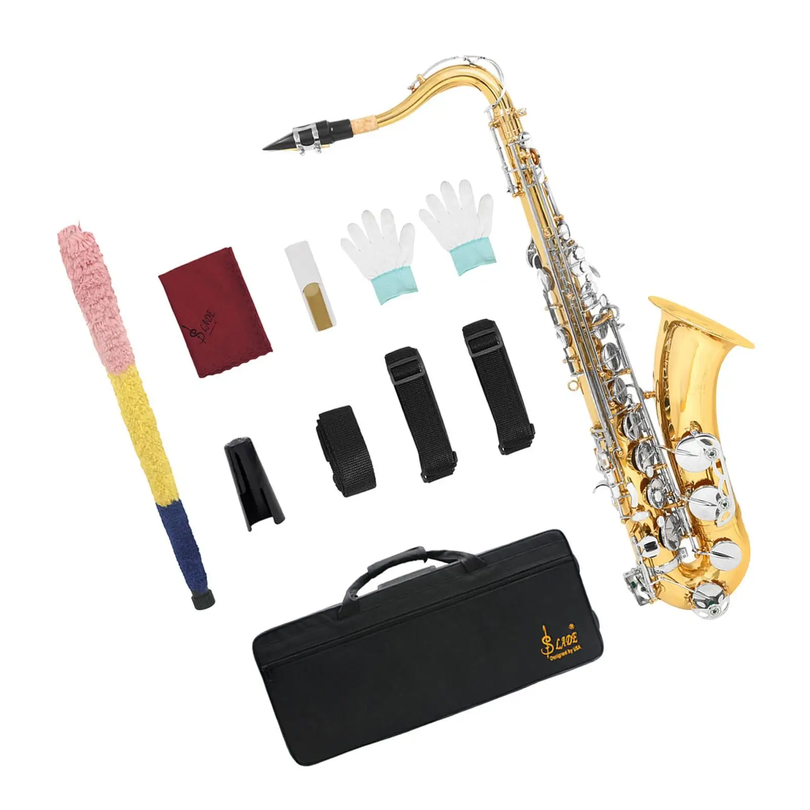 Tenor Saxophone Portable Musical Instrument and Storage Case for Adults Gift