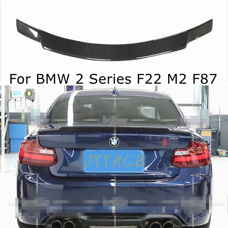 For BMW 2 Series F22 F23&M2 F87 C74 Style Carbon Fiber Rear Spoiler Trunk Wing 2014-2020 FRP Gloss Black Forged Carbon