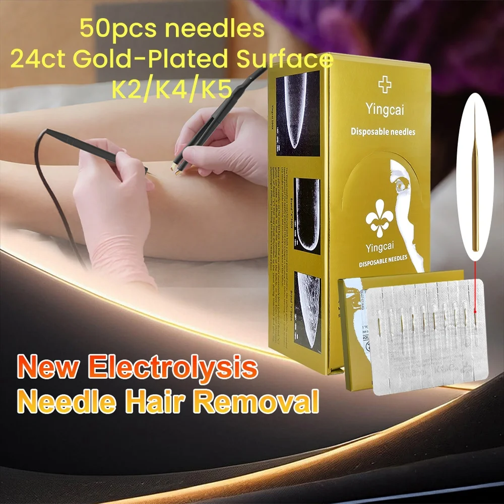50pcs Electrolysis Hair Removal Needles K2/K4/K5 Extremely Fine for Electrolysis Hair Removal Machine Beauty Device Accessories