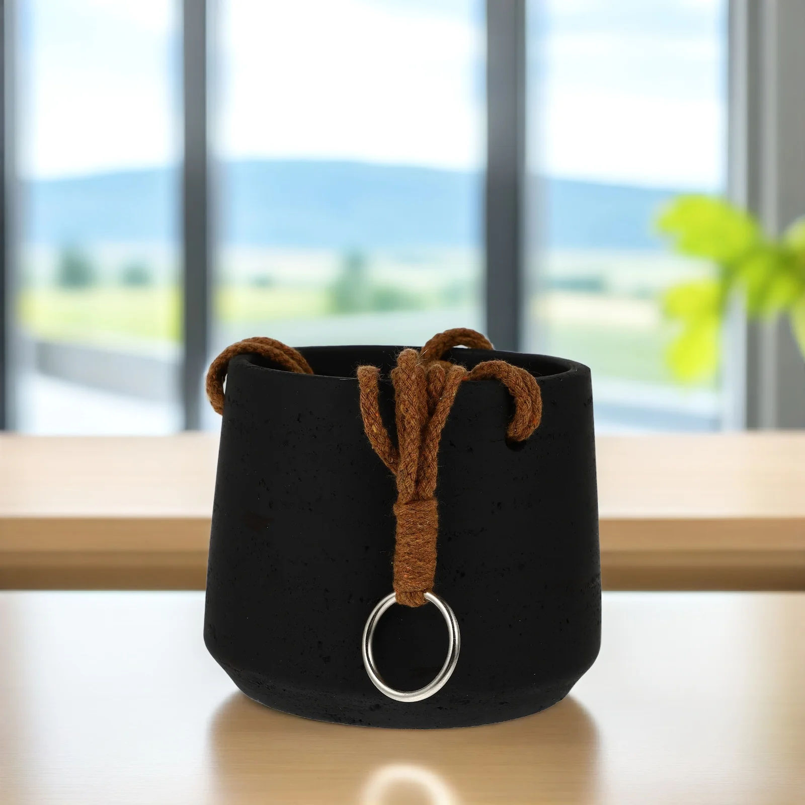 Wall-Mounted Cement Flower Pot Creative Hanging Planter Balcony Decorative Gardening Pot for Succulent Plant Home Office Decor