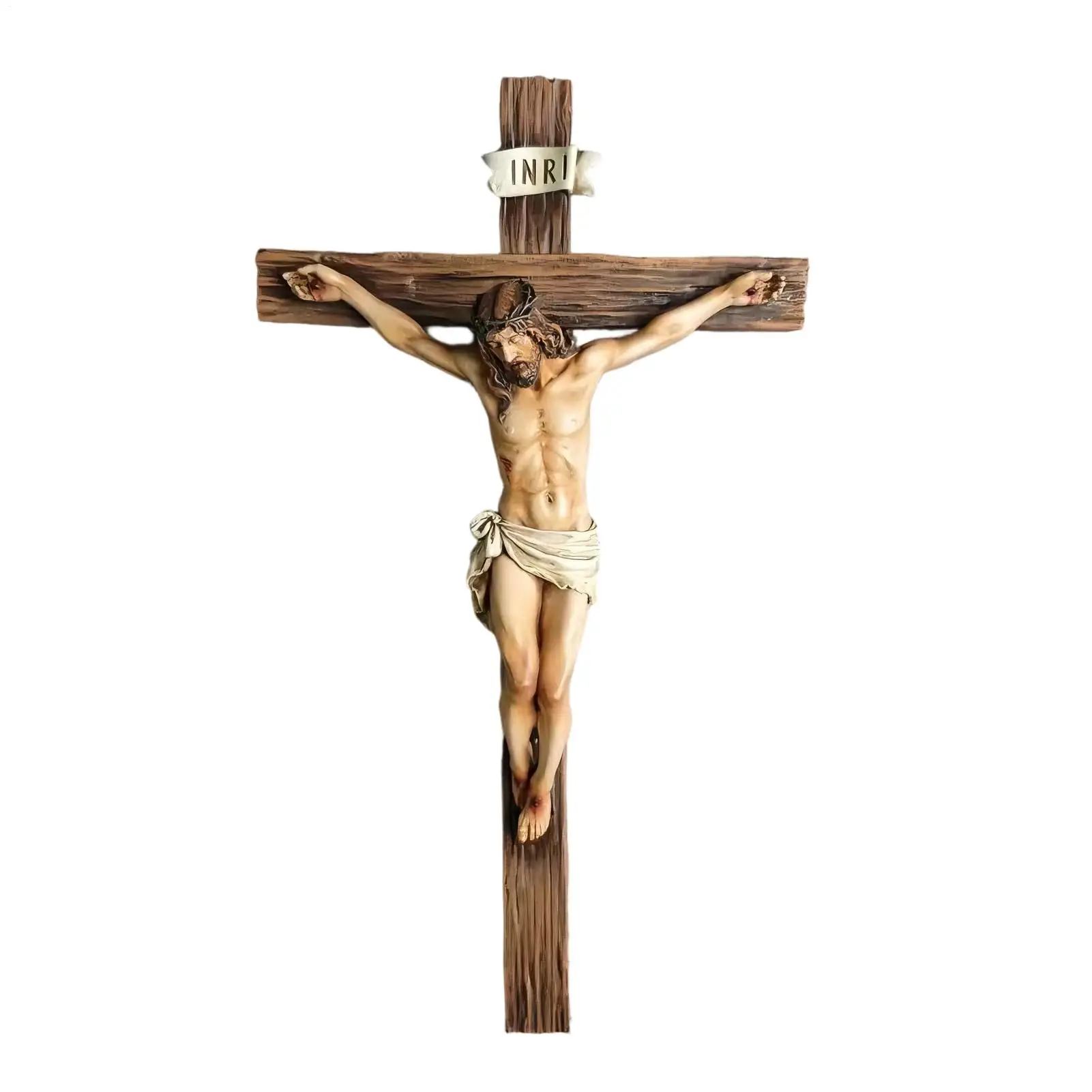 Christian Gift Religious Jesus Cross Crucifix Statue Resin Saint Catholic Figurine Crafts Wall Hanging Ornament