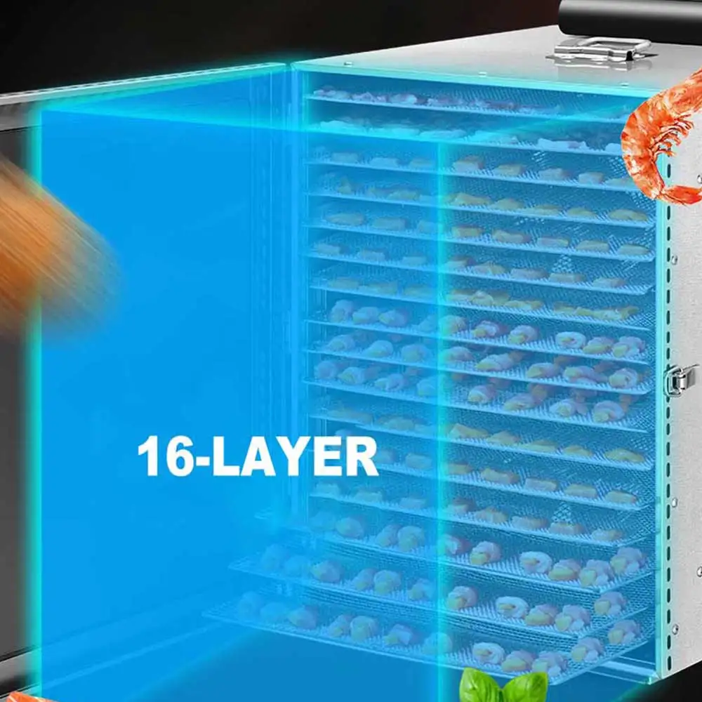 16ชั้นอาหารเครื่องเป่าอุปกรณ์ในครัวเรือนผลไม้เครื่องเป่า Commercial ผลไม้และอาหารผักไดร์เป่าเล็บ