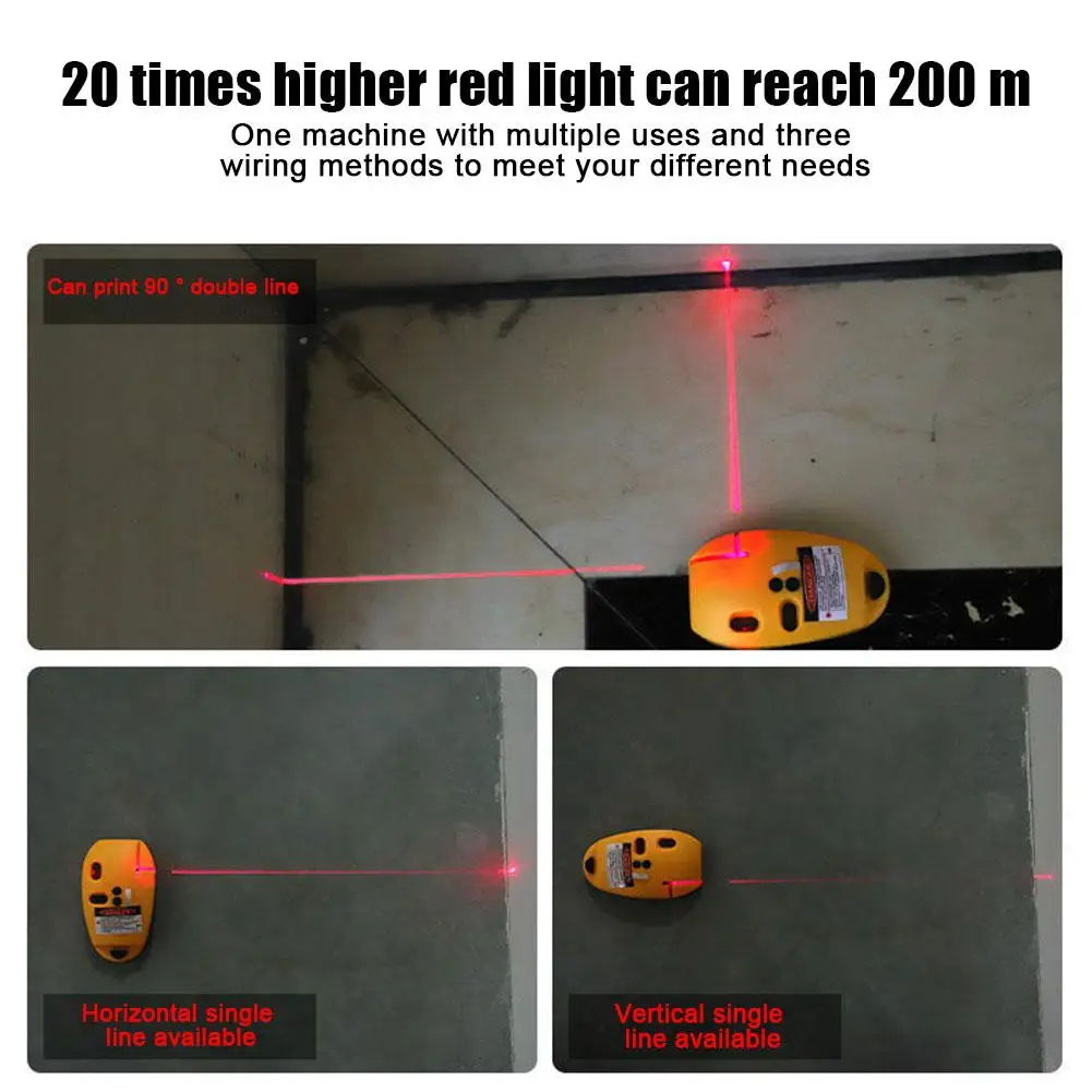 Right Angle Laser Level Infrared High Precision Laser Straight Line Guide Measurement Decoration Wiring Tool Ground Wire Meter