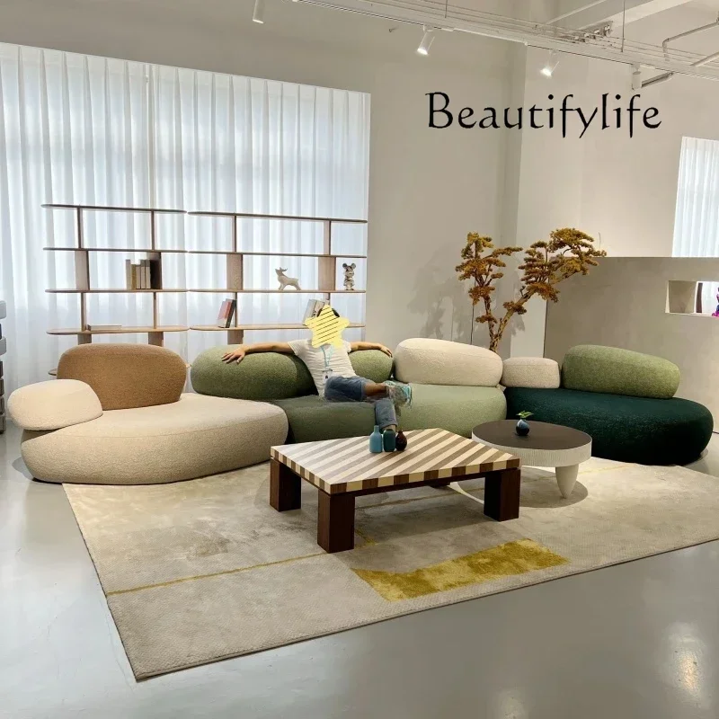 XB W Italian Pebble Sofa Designer Reception Area Creative Special-shaped Rock Curved Sofa Combination