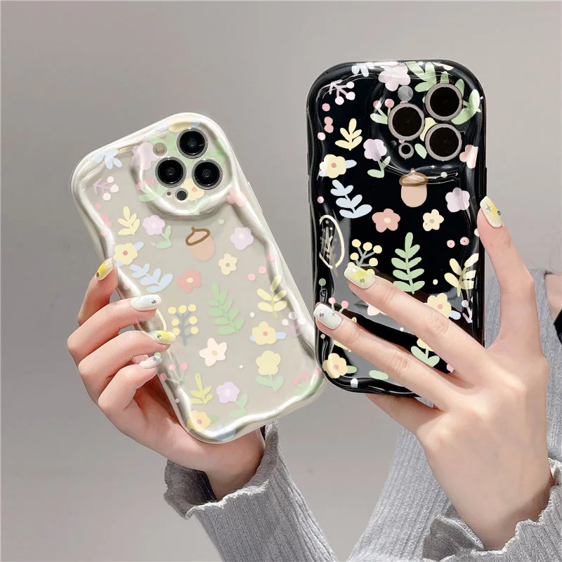 Curly Wave Edge Case For Samsung S24 S23 S22 Ultra S20 S21 FE A55 A54 5G A53 A52S A35 A55 A34 A13 A25 A24 A23 A22 A14 A51 Cover