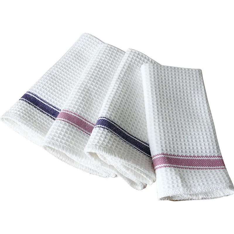 1Pc 35x35cm 100% Cotton Dishcloth Dishwashing Cloth Waffle Colored Woven Cleaning Home Kitchen Absorbent Dish Towel