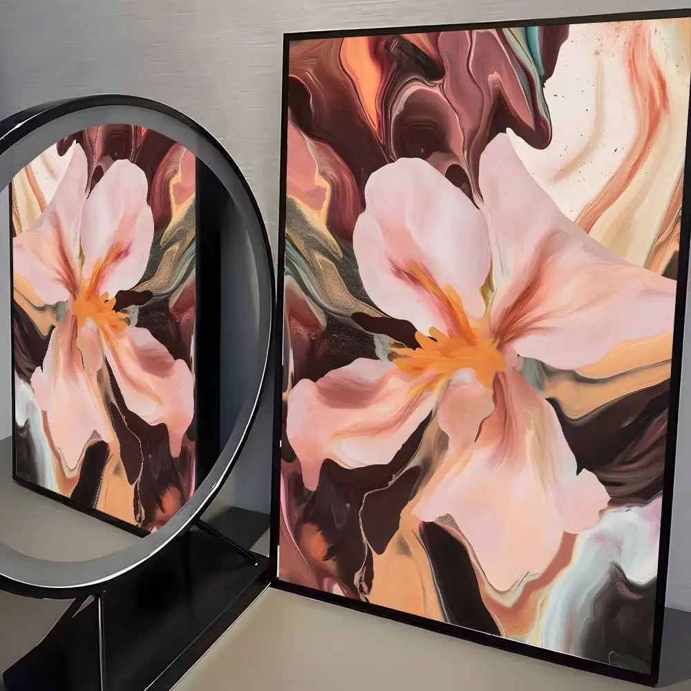 ملصق مطبوع عليه معرض فني على شكل زهرة تجريدية من Georgia O'Keeffe عالي الدقة جدار لاصق مقاوم للماء لغرفة المعيشة المنزلية وغرفة النوم #6